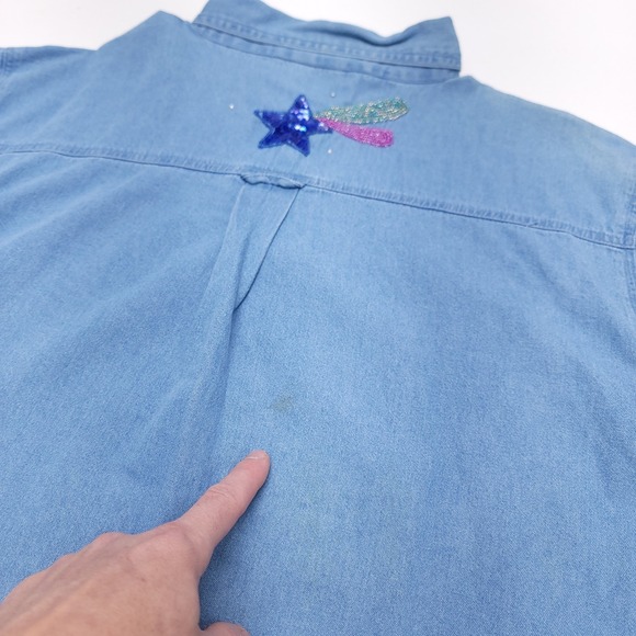 Quacker Factory Embroidered Shirt Womens 2X Solar System - Picture 5 of 5
